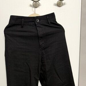 Zara High Waisted Frayed Jeans - Black - Size 6